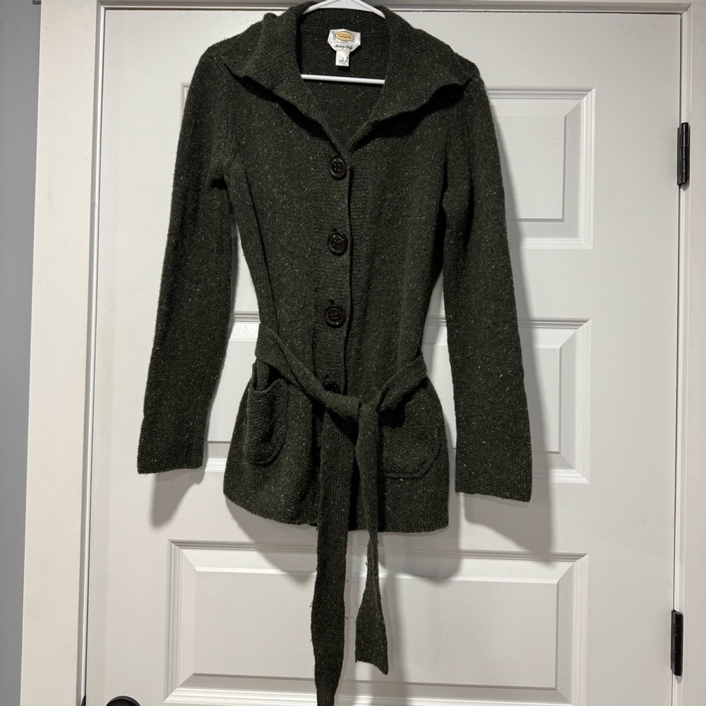 Talbots Dark Green Cardigan Sweater